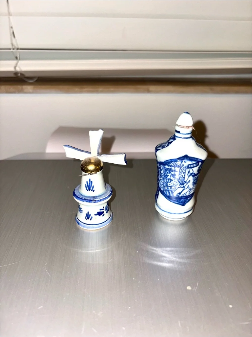 Blue and White Delft-Style Ceramic Windmill Wall Decor